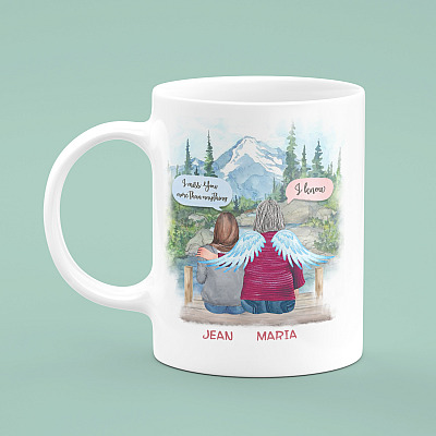 Alternative view of Personalized Memorial Gift for Who Lost Mom - I Miss You Mom and Daughter Ceramic Coffee Mug