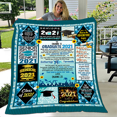 Alternative view of Personalized Graduate 2021 While Your Graduation Has Taken Place Amidst Graduation Class Of 2021 Fleece Blanket