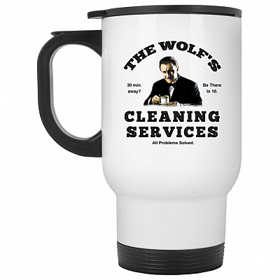 14 oz. White Travel Mug