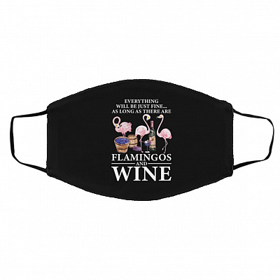 Everything Will Be Just Fine, Black, Cloth Face Cover – Medium/Large