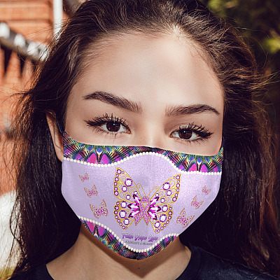 Alternative view of Faith Hope Love Alzheimer's Awareness Washable Reusable Custom Printed Cloth Face Mask Cover