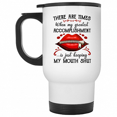 14 oz. White Travel Mug