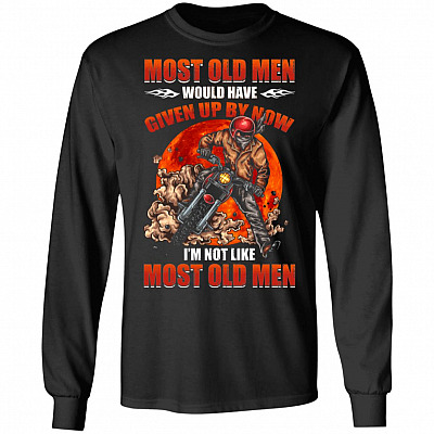Biker Most Old Men, Black, Long Sleeve