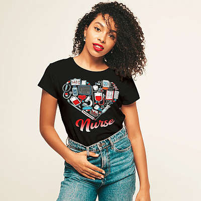 Alternative view of Nurse Love Ladies T-Shirt - Premium Ladies Triblend Dolman Sleeve Shirt