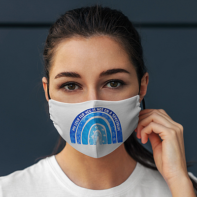 Alternative view of My Love for You Is Not on a Spectrum Autism Awareness Day Washable Reusable Face Mask