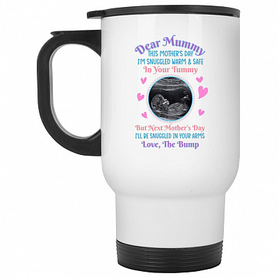 14 oz. White Travel Mug