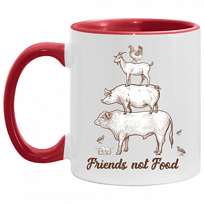 not food accent, White/Red, 11 oz. Accent Mug