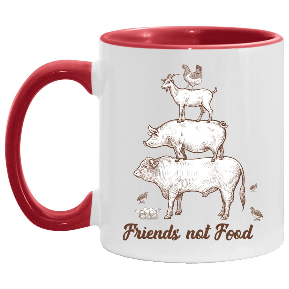 not food accent, White/Red, 11 oz. Accent Mug