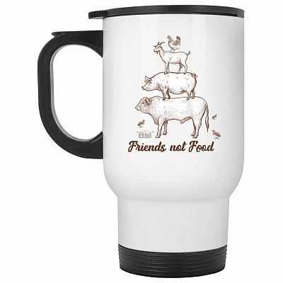 14 oz. White Travel Mug