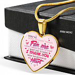 Thank You From The Bottom Of My Heart Heart Pendant Necklace - Heart Luxury Necklace (Gold Plated)