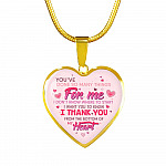 Thank You From The Bottom Of My Heart Heart Pendant Necklace - Heart Luxury Necklace (Gold Plated)