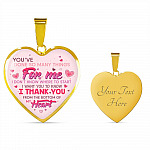 Thank You From The Bottom Of My Heart Heart Pendant Necklace - Heart Luxury Necklace (Gold Plated)
