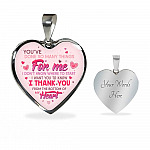 Thank You From The Bottom Of My Heart Heart Pendant Necklace - Heart Luxury Necklace (Silver)