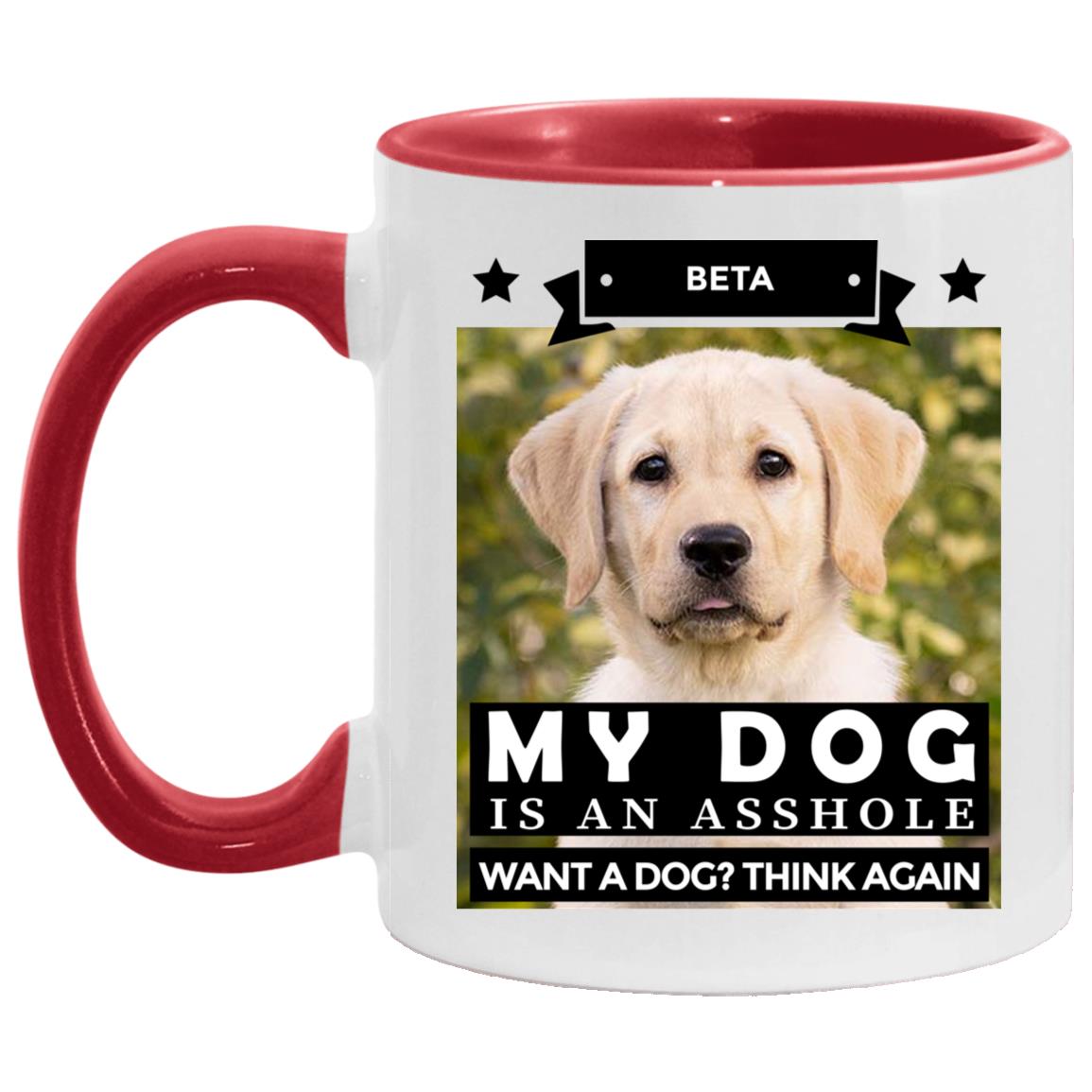 Personalized Photo Accent Mug, White/Red, 11 oz. Accent Mug