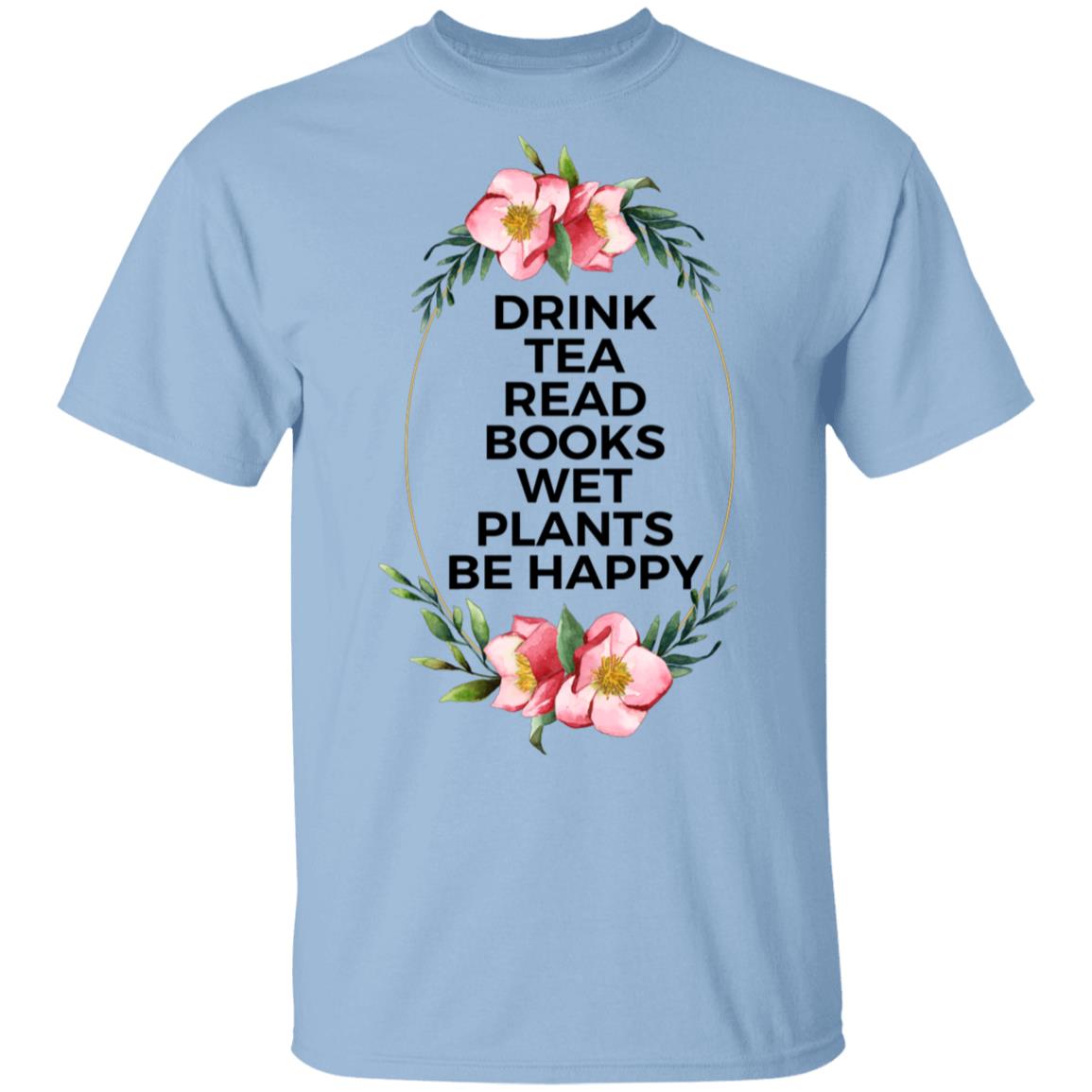 Drink Tea Read Books, Light Blue, Unisex T-Shirt