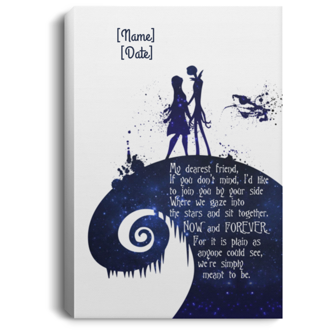 Personalized My Dearest Friend Framed Canvas - I'd Like To Join You By Your Side Unframed Poster, White, 0.75'' Framed Canvas