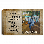 I Want To Hold Your Hand At 80 Camping Personalized Canvas, White, 0.75'' Framed Canvas