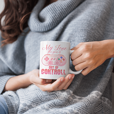 Alternative view of My Love For You Is Out Of Control Ceramic Coffee Mug - Beer Stein - Water Bottle - Color Changing Mug