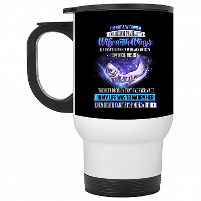 14 oz. White Travel Mug