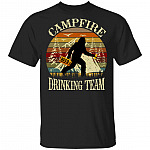 Campfire Drinking Team T-Shirt, Black, Unisex T-Shirt