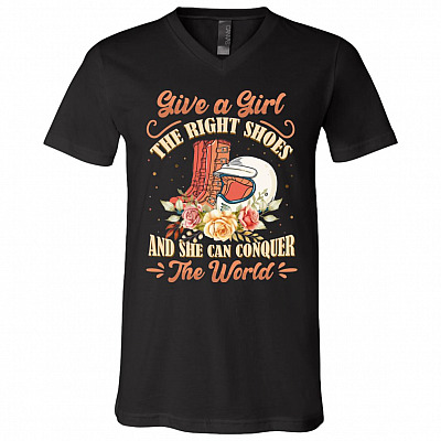 Give A Girl The Right, Black, V-Neck T-Shirt