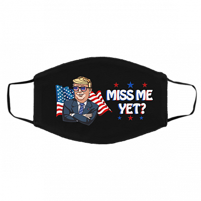 Trump 2024 Miss Me Yet He'll Be Back - Anti Biden Washable Reusable Custom Printed Cloth Face Mask Cover, Black, Cloth Face Cover – Medium/Large