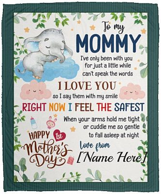 Elephant to My, White, Cozy Plush Fleece Blanket - 50x60