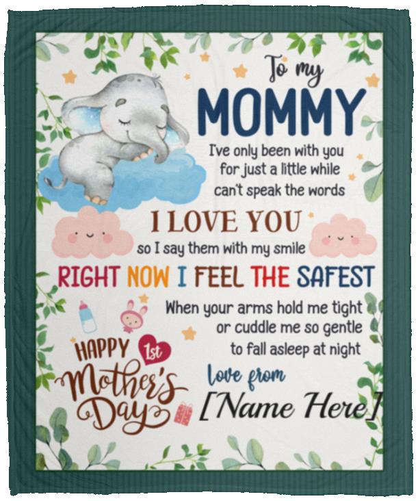 Elephant to My, White, Cozy Plush Fleece Blanket - 50x60