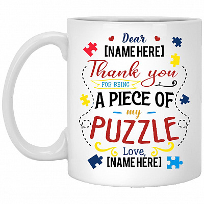 Personalized Thank, White, 11 oz. White Mug