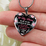 To My Mom You Are the Only Person in The World Mothers Day Gift Heart Pendant Necklace - Heart Luxury Necklace (Silver)