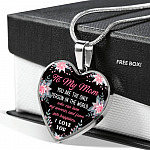 To My Mom You Are the Only Person in The World Mothers Day Gift Heart Pendant Necklace - Heart Luxury Necklace (Silver)