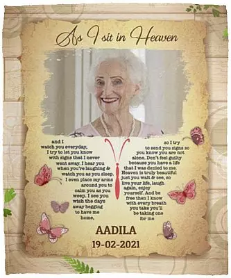 Personalized Photo As I Sit In Heaven, White, Cozy Plush Fleece Blanket - 50x60