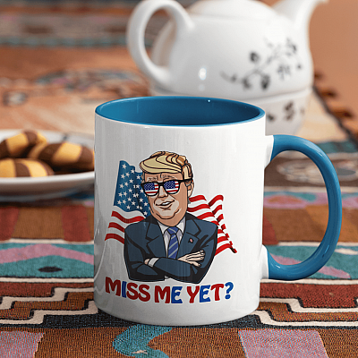 Alternative view of Trump 2024 Miss Me Yet He'll Be Back - Anti Biden Accent Mug