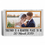 Custom Photo Together Is A Beautiful Place To Be Wrapped Framed Canvas Prints - Unframed Poster, White, 0.75'' Framed Canvas