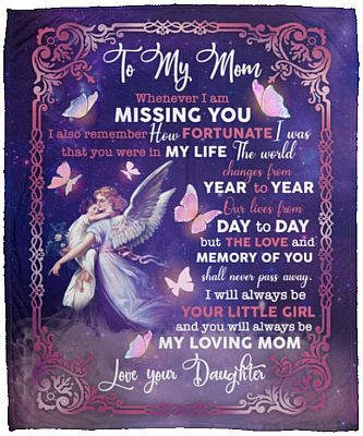 To My Mom Whenever I Am Missing, White, Cozy Plush Fleece Blanket - 50x60