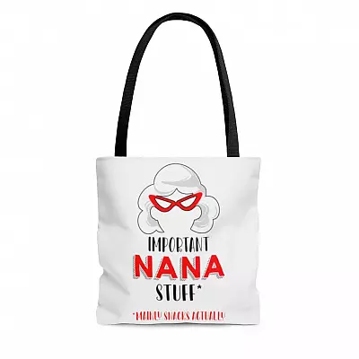 Important Nana Stuff Mainly Snacks Actually All Over Print Tote Bag - Shoulder Bag - Grocery Shopping Bag