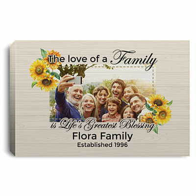 Custom Photo The Love Of A Family Wrapped Framed Canvas Prints - Unframed Poster - Home Decor Wall Art, White, 0.75'' Framed Canvas