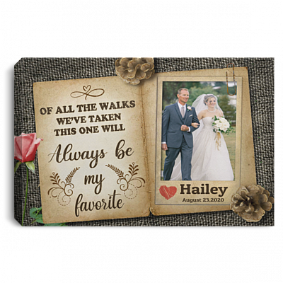 Personalized Photo Father Of The Bride Framed Canvas Prints - Unframed Poster-Decor Wall Art, White, 0.75'' Framed Canvas