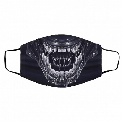 Xenomorph Mask, White, Cloth Face Cover – Medium/Large