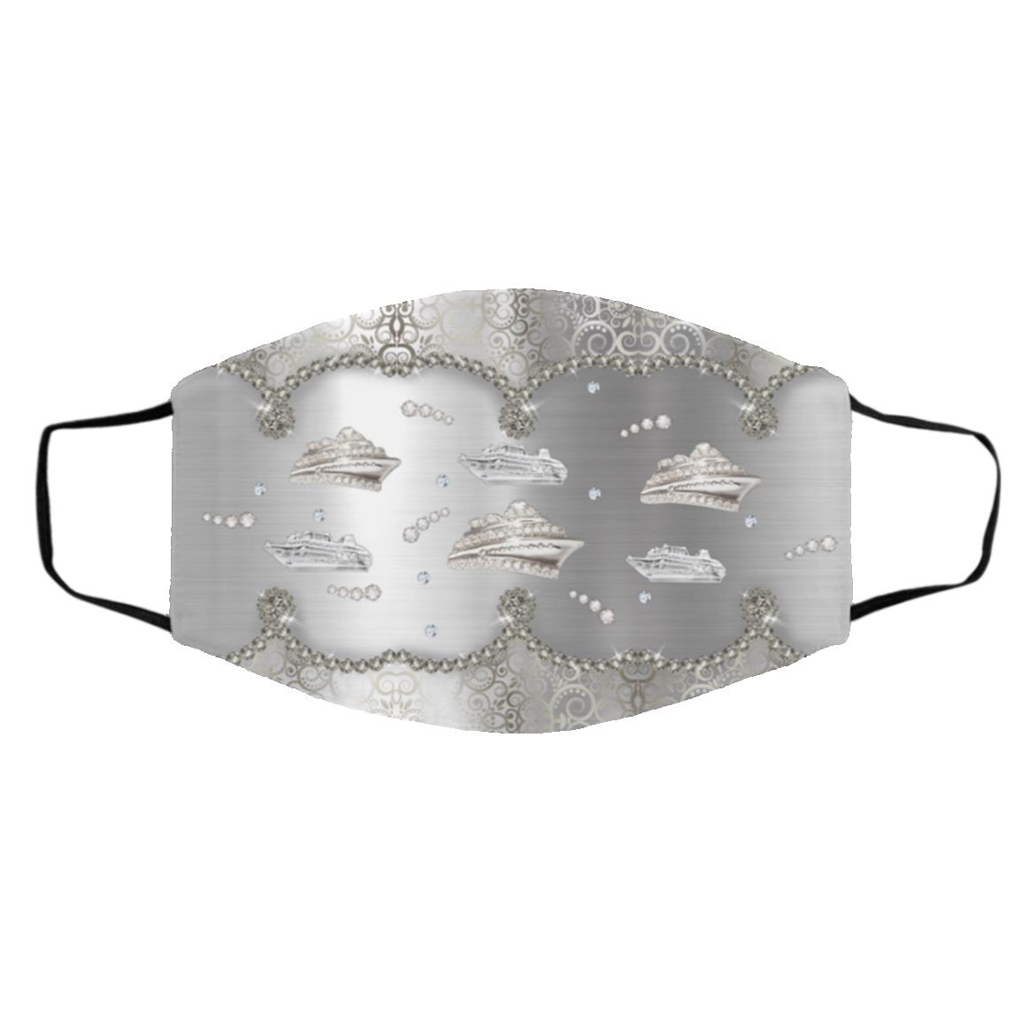 Cruise Ship, White, Cloth Face Cover – Medium/Large Cruise Ship, White, Cloth Face Cover – Medium/Large