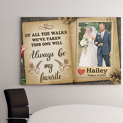 Alternative view of Personalized Photo Father Of The Bride Framed Canvas Prints - Unframed Poster-Decor Wall Art