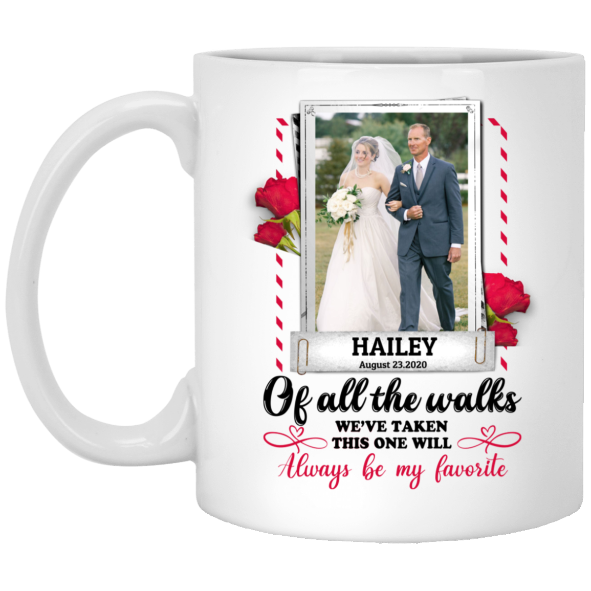 Personalized Photo Father Of The Bride Ceramic Coffee Mug - Beer Stein - Water Bottle - Color Changing Mug, White, 11 oz. White Mug Personalized Photo Father Of The Bride Ceramic Coffee Mug - Beer Stein - Water Bottle - Color Changing Mug, White, 11 oz. White Mug
