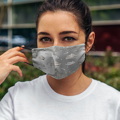 Alternative view of Cruise Ship Washable Reusable Custom Printed Cloth Face Mask Cover