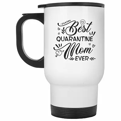 14 oz. White Travel Mug