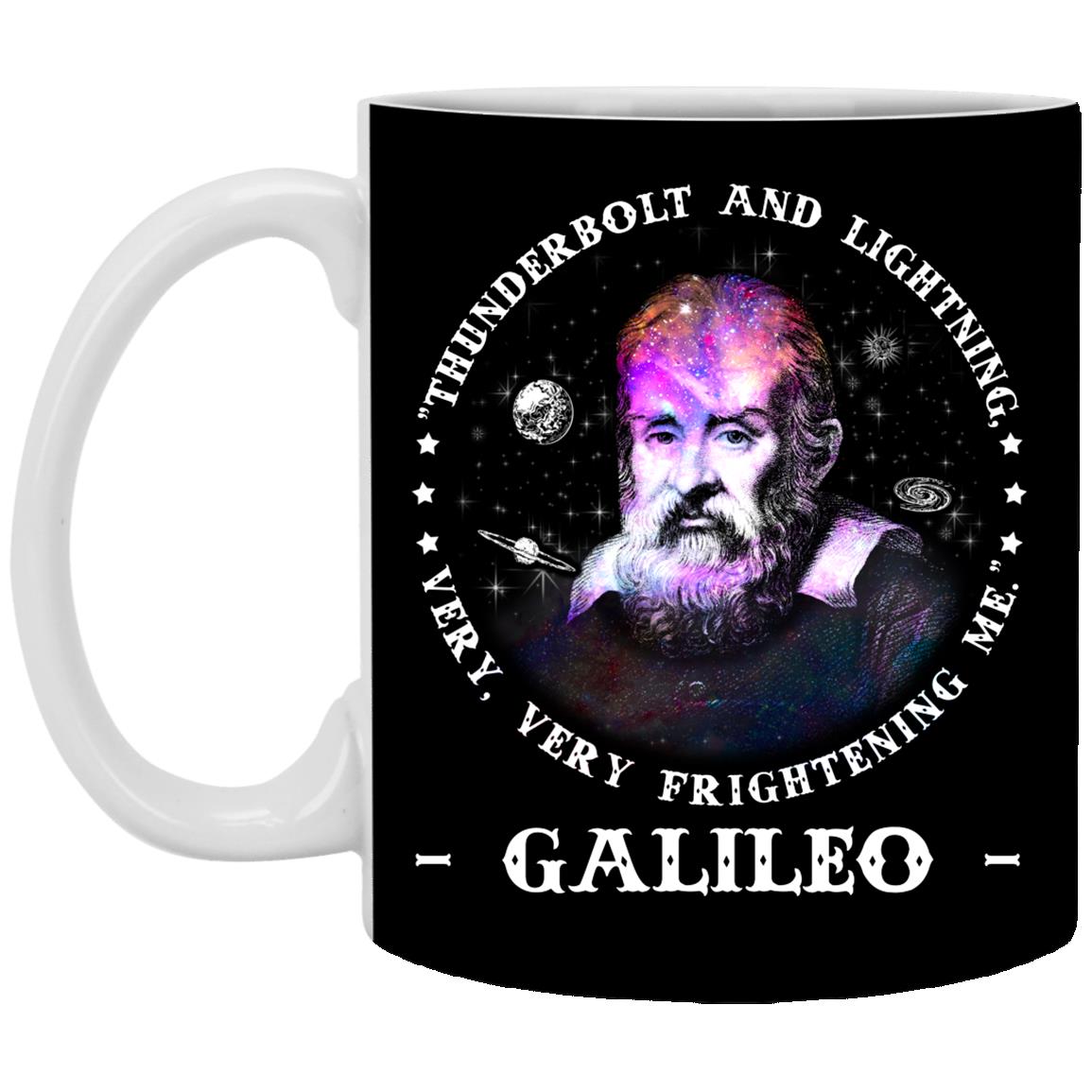 Thunderbolt and Lightning Galile Mug, Black, 11 oz. White Mug