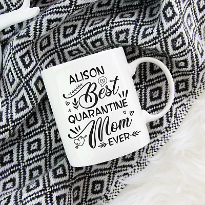 Alternative view of Personalized Best Quarantine Mom Ever Daughter to Mum Ceramic Coffee Mug - Beer Stein - Water Bottle