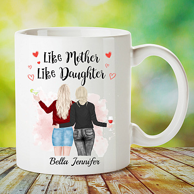 Alternative view of Personalized Like Mother Like Daughter Daughter to Mum Ceramic Coffee Mug - Beer Stein - Water Bottle