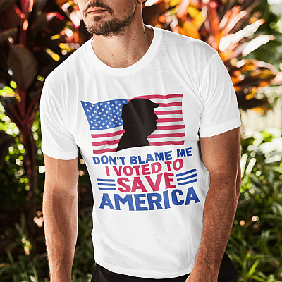 Alternative view of Don't Blame Me I Voted to Save America Trump American Flag T-Shirt - Election Result 2020 Trump Shirt