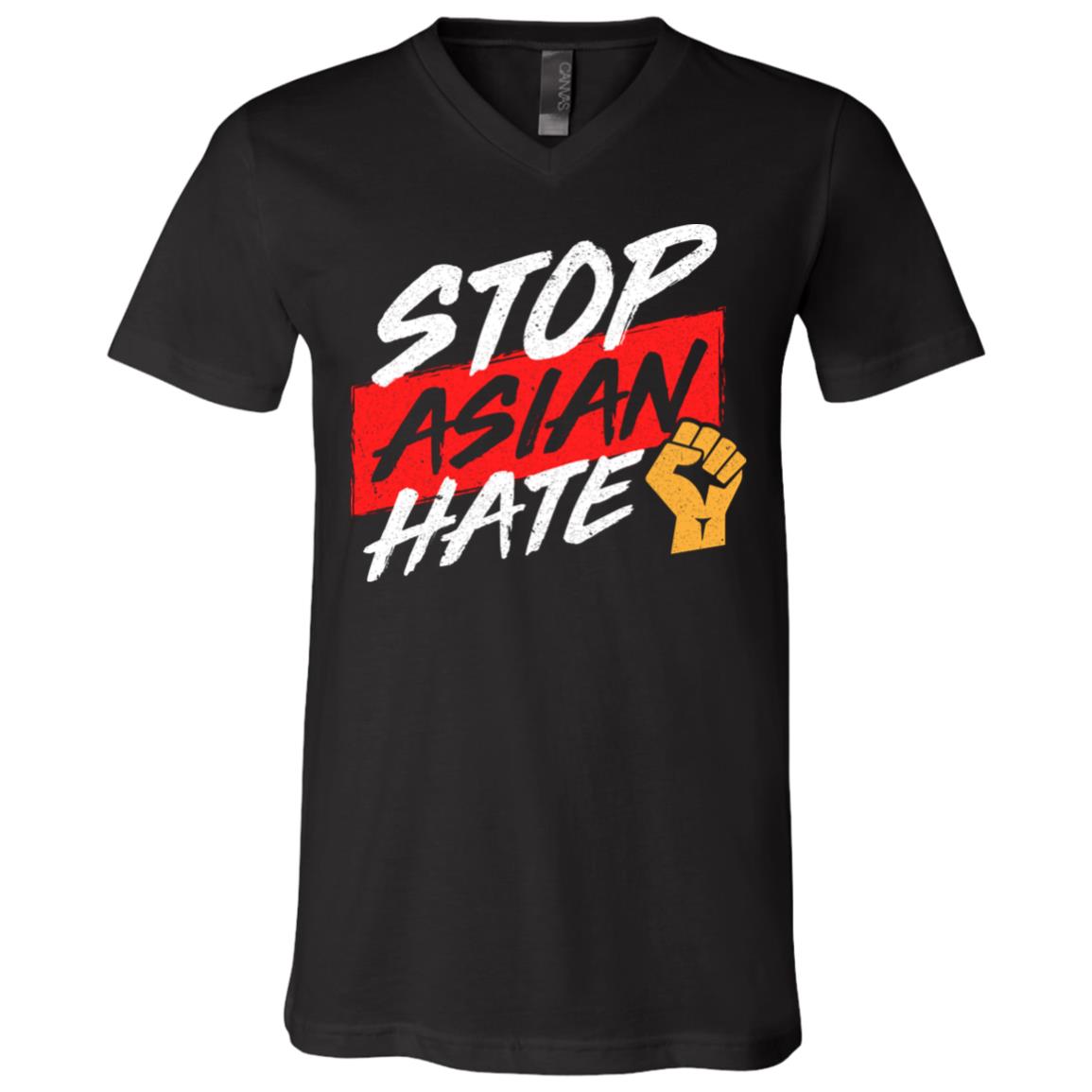 ASIAN T, Black, V-Neck T-Shirt