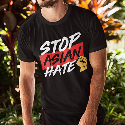 Alternative view of Stop Asian Hate Hand of Justice Stop Asian Hate Crimes T-Shirt - V-Neck Tee - Youth Tee